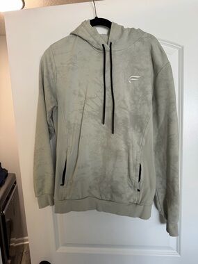 Fabletics Men's Light Sage Green Hoodie with Black Drawstrings